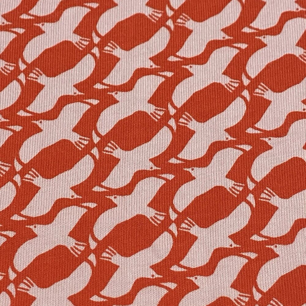 Boden Knee Length Casual Dress Womens 12L Red Bird Dove Print Pockets Jersey - Picture 6 of 9